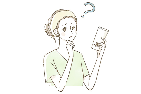 今使っているケア商品が自分に合っているのか分からない女性のイラスト