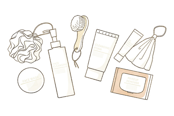 化学製品をあまり使いたくない女性のイラスト